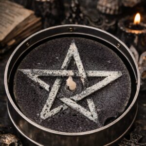 bougie pentacle sacré flamme spirituelle protection ésotérique