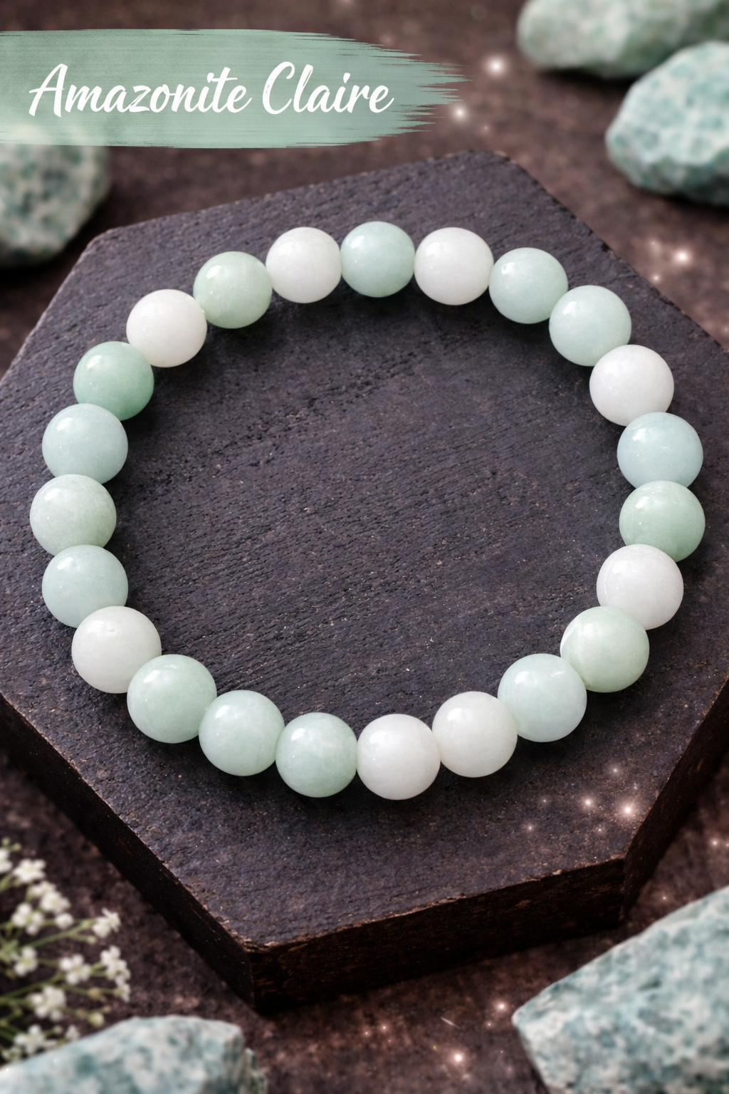 bracelet en amazonite claire pierre naturelle apaisante