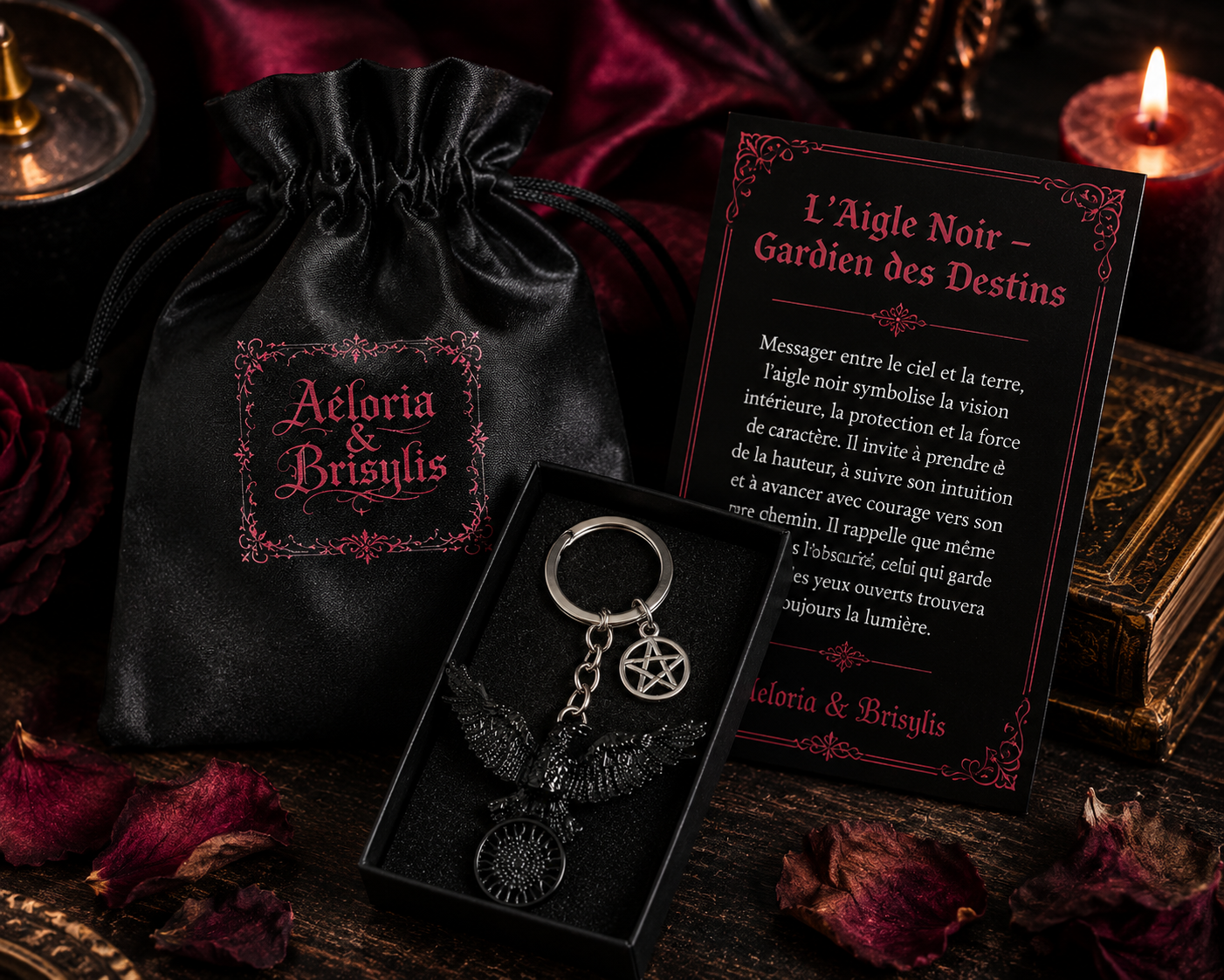 Porte-clé Aigle Noir – Image 3