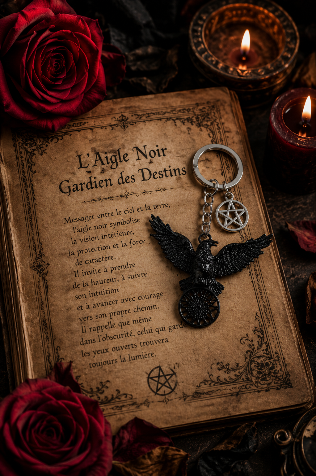 Porte-clé Aigle Noir – Image 2